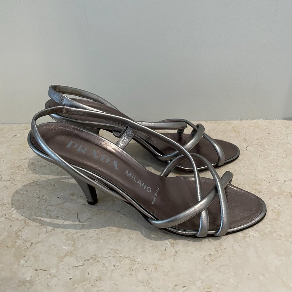 Vintage Prada Milano Leather Strappy Heels – Size 39 - Picture 3 of 4